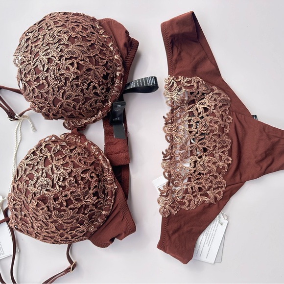 New La Perla set brown macramé . Brand new. - Picture 11 of 12
